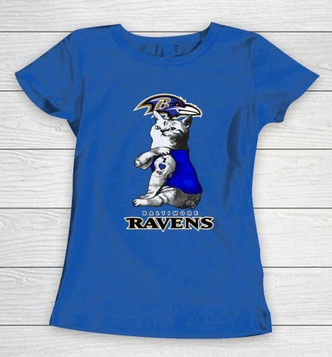 NFL Football My Cat Loves Baltimore Ravens Women's T-Shirt 9 NFL Football My Cat Loves Baltimore Ravens Women's T-Shirt - Image 9
