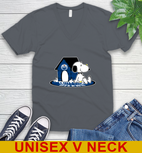 NHL Hockey Edmonton Oilers Snoopy The Peanuts Movie Shirt V-Neck T-Shirt 5