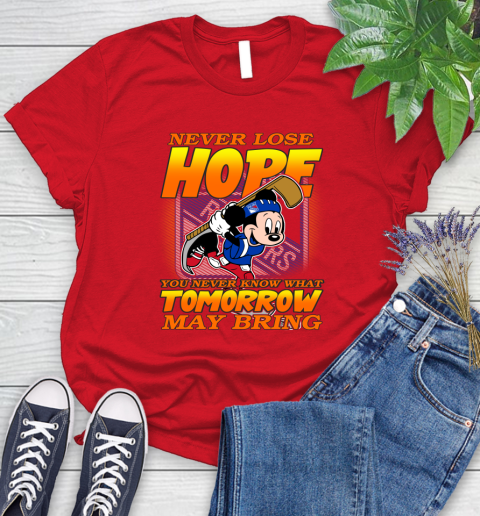 New York Rangers NHL Hockey ootball Mickey Disney Never Lose Hope Women's T-Shirt 13