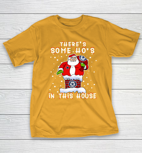 Dallas Cowboys Christmas There Is Some Hos In This House Santa Stuck In The Chimney NFL T-Shirt 2