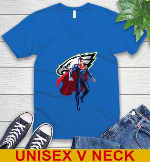 NFL Superman DC Sports Football Philadelphia Eagles V-Neck T-Shirt 6