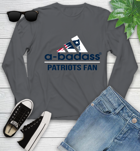 New England Patriots NFL Football A Badass Adidas Adoring Fan Sports Youth Long Sleeve 9