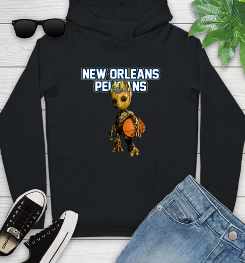 New Orleans Pelicans NBA Basketball Groot Marvel Guardians Of The Galaxy Youth Hoodie 2