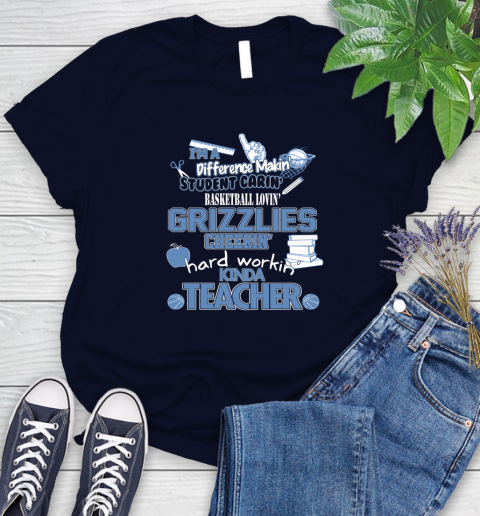 Memphis Grizzlies NBA I'm A Difference Making Student Caring Basketball Loving Kinda Teacher Women's T-Shirt 2