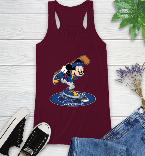 NHL Hockey St.Louis Blues Cheerful Mickey Disney Shirt Racerback Tank 3