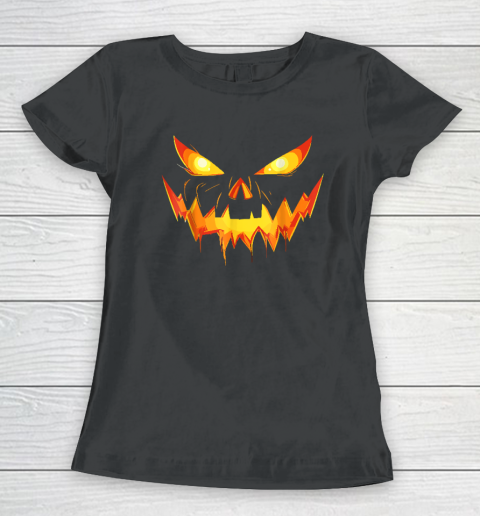 Halloween Costume Funny Jack O Lantern Face Pumpkin Scary Women's T-Shirt