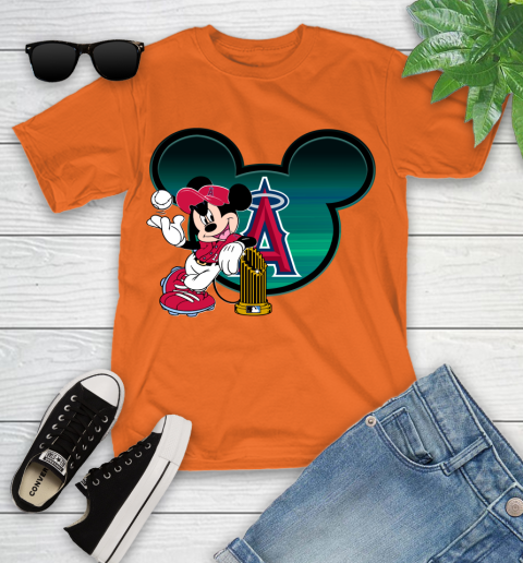 MLB Los Angeles Angels The Commissioner's Trophy Mickey Mouse Disney Youth T-Shirt 7