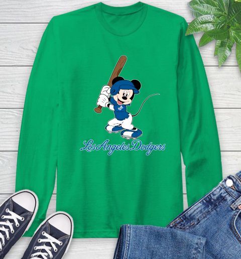 MLB Baseball Los Angeles Dodgers Cheerful Mickey Mouse Shirt Long Sleeve T-Shirt 8