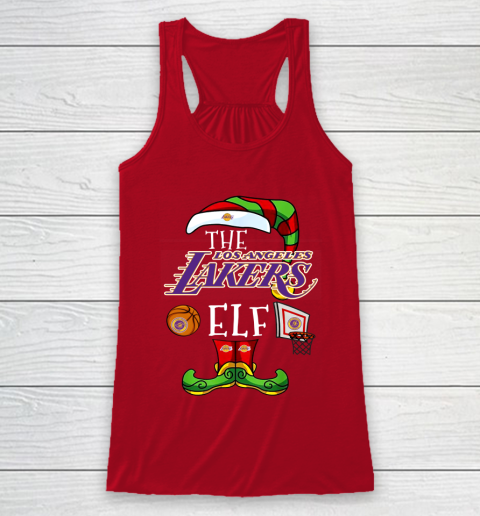 Los Angeles Lakers Christmas ELF Funny NBA Racerback Tank 5 Los Angeles Lakers Christmas ELF Funny NBA Racerback Tank - Image 5