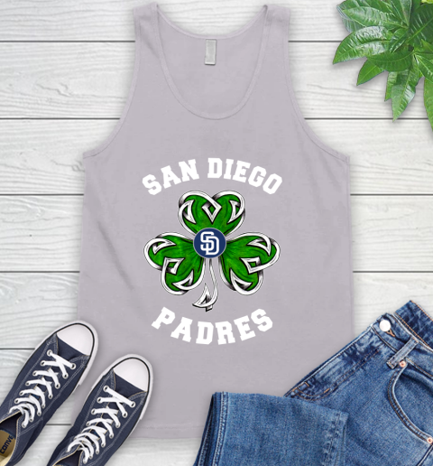 MLB San Diego Padres Three Leaf Clover St Patrick's Day Baseball Sports Tank Top 3