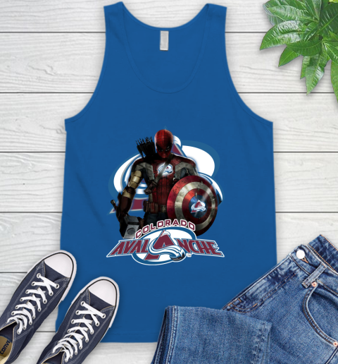 NHL Captain America Thor Spider Man Hawkeye Avengers Endgame Hockey Colorado Avalanche Tank Top 5
