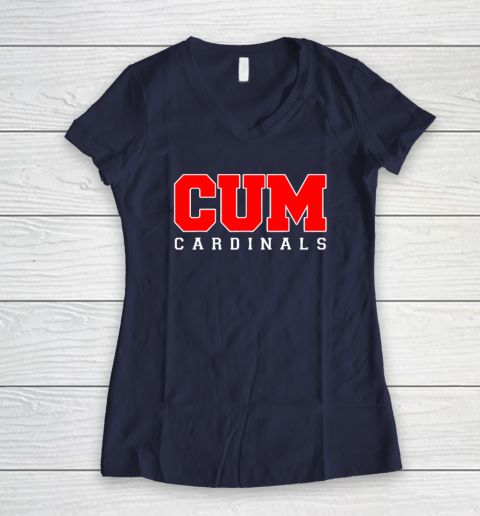 CUM Cardinals Christian University Michigan Women's V-Neck T-Shirt 7