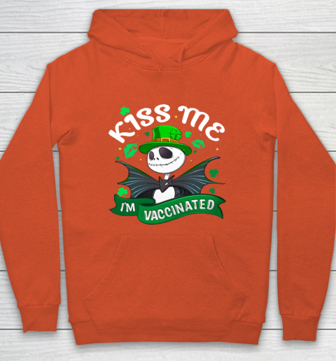 Kiss Me I'm Vaccinated Patrick's Day Jack Skellington Hoodie 3