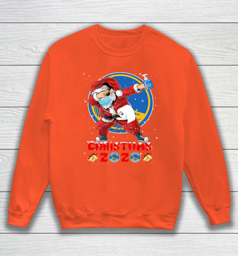 Golden State Warriors Funny Santa Claus Dabbing Christmas 2020 NBA Sweatshirt 3