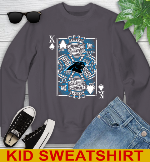 Carolina Panthers NFL Football The King Of Spades Death Cards Shirt Youth Sweatshirt 5