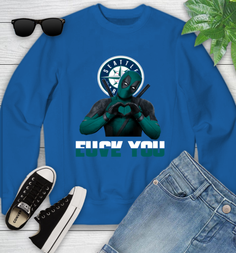 MLB Seattle Mariners Deadpool Love You Fuck You Baseball Sports Youth Sweatshirt 7