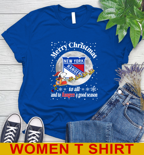 New York Rangers Merry Christmas To All And To Rangers A Good Season NHL Hockey Sports Women's T-Shirt 10