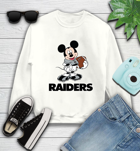 NFL Football Oakland Raiders Cheerful Mickey Mouse Shirt Sweatshirt 2