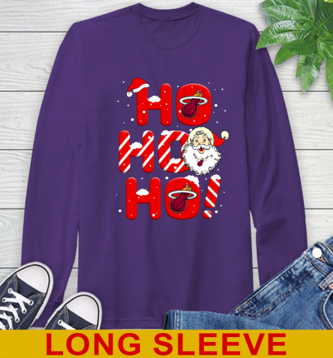 Miami Heat NBA Basketball Ho Ho Ho Santa Claus Merry Christmas Shirt Long Sleeve T-Shirt 5