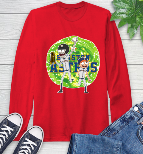 MLB Houston Astros Rick And Morty Commissioner's Trophy Baseball Sports Long Sleeve T-Shirt 10