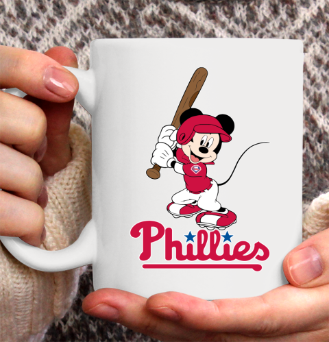 MLB Baseball Philadelphia Phillies Cheerful Mickey Mouse Shirt Ceramic Mug 11oz 2