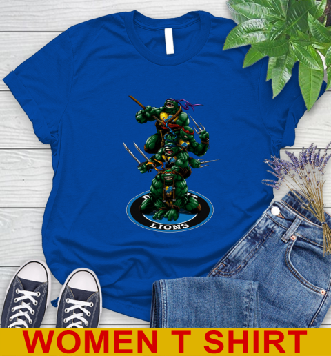 NFL Football Detroit Lions Teenage Mutant Ninja Turtles Shirt Women's T-Shirt 9