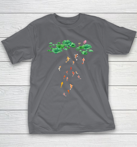 Watercolor Japanese Koi Fish Goldfish Lily Pad Lotus Leaf Shirt Youth T-Shirt 5