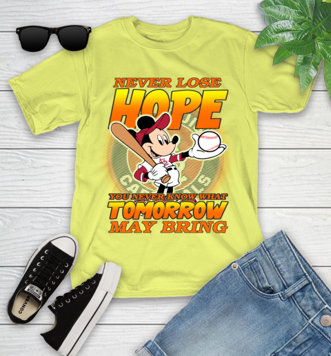 St.Louis Cardinals MLB Baseball Mickey Disney Never Lose Hope Youth T-Shirt 10
