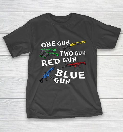 One Gun Two Gun Red Gun Blue Gun T-Shirt