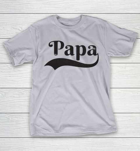 Father's Day Funny Gift Ideas Apparel Papa Baseball Font Dad Father T-Shirt