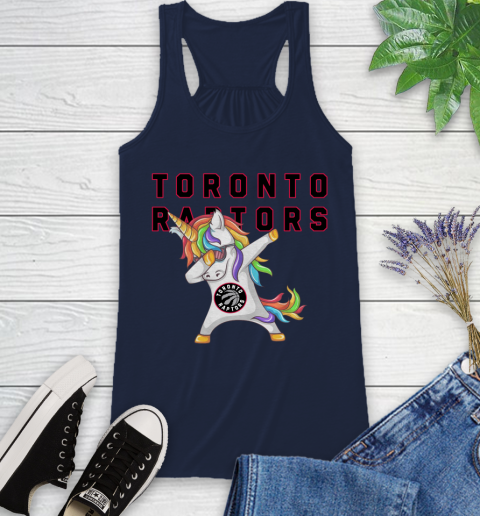 Toronto Raptors NBA Basketball Funny Unicorn Dabbing Sports Racerback Tank 12
