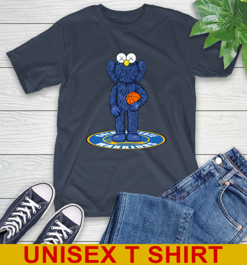 NBA Basketball Golden State Warriors Kaws Bff Blue Figure Shirt T-Shirt 4