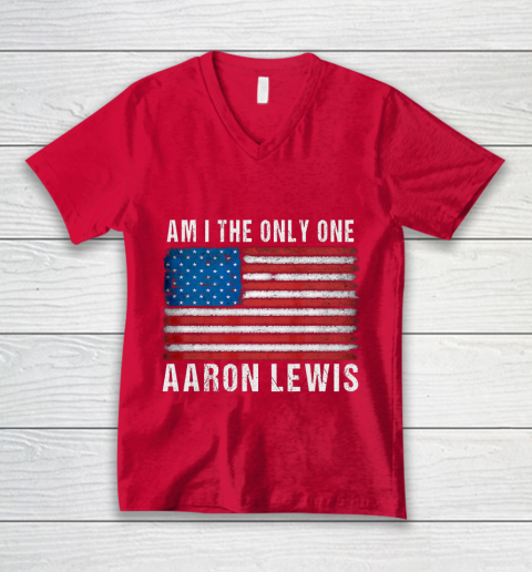 Am I The Only One Aaron Lewis Flag USA V-Neck T-Shirt 6