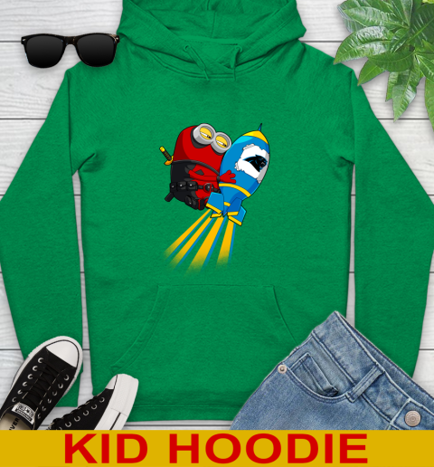 NFL Football Carolina Panthers Deadpool Minion Marvel Shirt Youth Hoodie 8