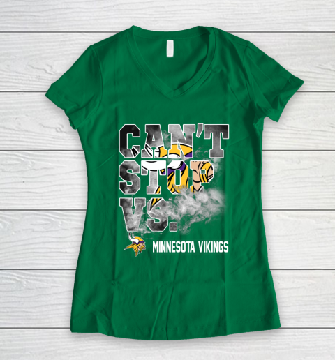 NFL Minnesota Vikings Can't Stop Vs Women's V-Neck T-Shirt 3