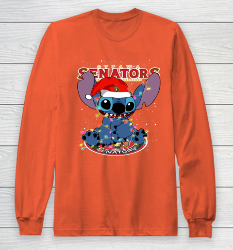 Ottawa Senators NHL Hockey noel stitch Christmas Long Sleeve T-Shirt 3