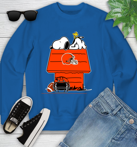 Cleveland Browns NFL Football Snoopy Woodstock The Peanuts Movie Youth Sweatshirt 8