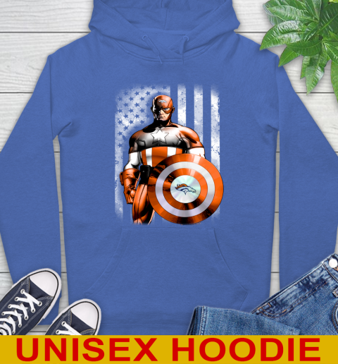 Denver Broncos NFL Football Captain America Marvel Avengers American Flag Shirt Hoodie 9