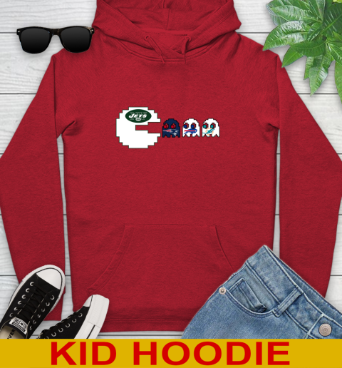 New York Jets NFL Football Pac Man Champion Youth Hoodie 11