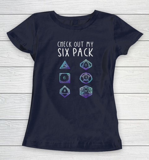 Funny Check Out My Six Pack Dice For Dragons D20 RPG Gamer Women's T-Shirt 2