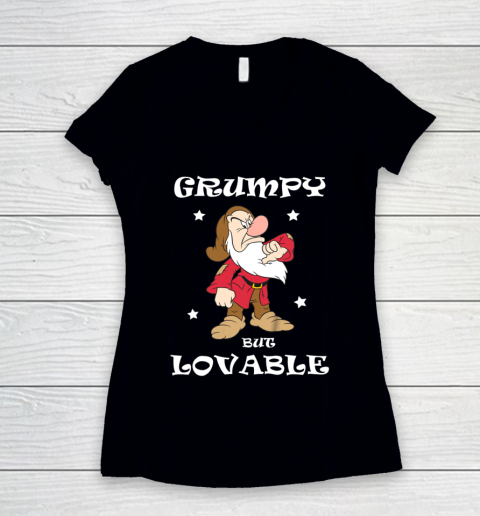 Grumpy But Lovable Christmas Dwaft Women's V-Neck T-Shirt