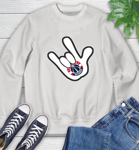 Washington Wizards NBA Basketball Mickey Rock Hand Disney Sweatshirt
