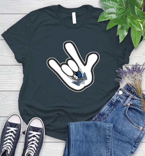 Dallas Mavericks NBA Basketball Mickey Rock Hand Disney Women's T-Shirt 8