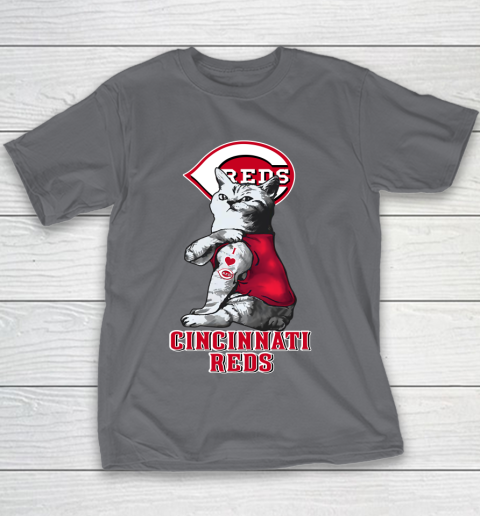 MLB Baseball My Cat Loves Cincinnati Reds Youth T-Shirt 5