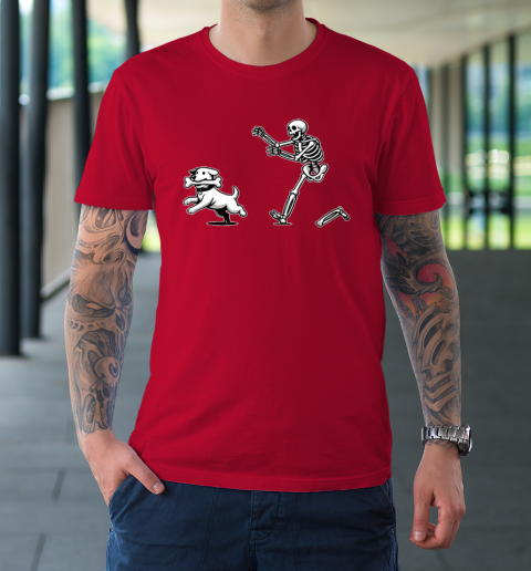 Halloween Dog, Funny Skeleton, Skeleton Chasing Dog T-Shirt 8