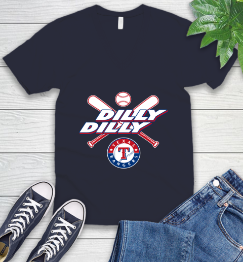 MLB Texas Rangers Dilly Dilly Baseball Sports V-Neck T-Shirt 3