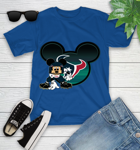 NFL Houston Texans Mickey Mouse Disney Football T Shirt Youth T-Shirt 9
