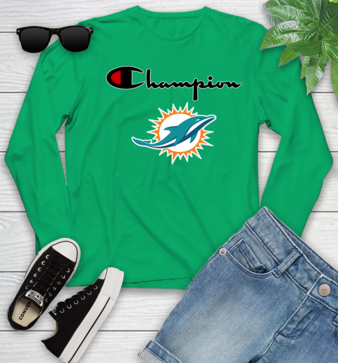 NFL Football Miami Dolphins Champion Shirt Youth Long Sleeve 4