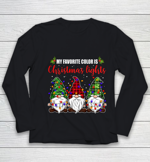 My Favorite Color Is Christmas Light Gnome Merry Christmas Youth Long Sleeve