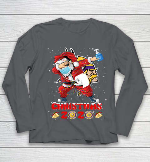 Minnesota Vikings Funny Santa Claus Dabbing Christmas 2020 NFL Youth Long Sleeve 6